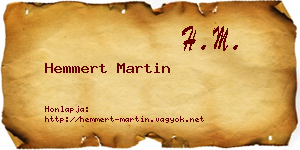 Hemmert Martin névjegykártya